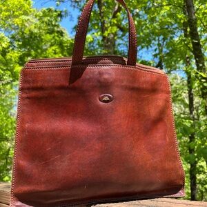 Italy Vintage Leather Satchel The Bridge Florence
